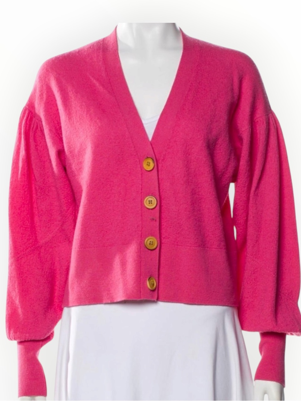 Ulla Johnson Madelyn Pink V-Neck Button-Front Women's Cardigan